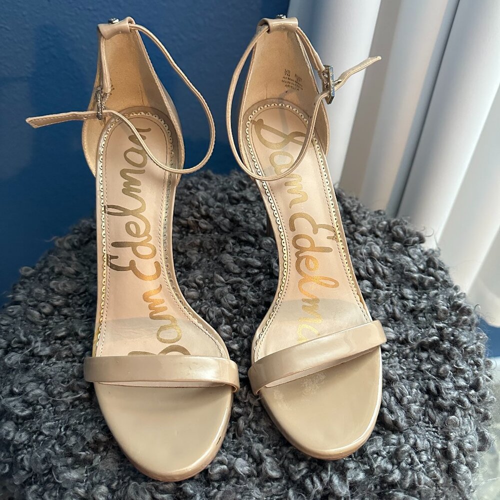 Sam Edelman Nude Ankle Strap Heels